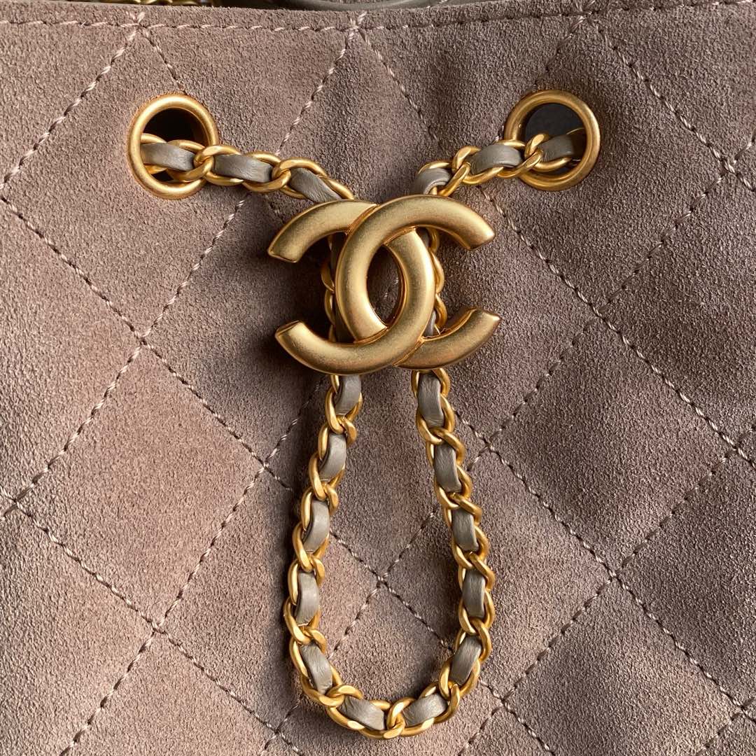 CC 25C SAC HOBO 40CM EN DAIM MARRON ROSÉ