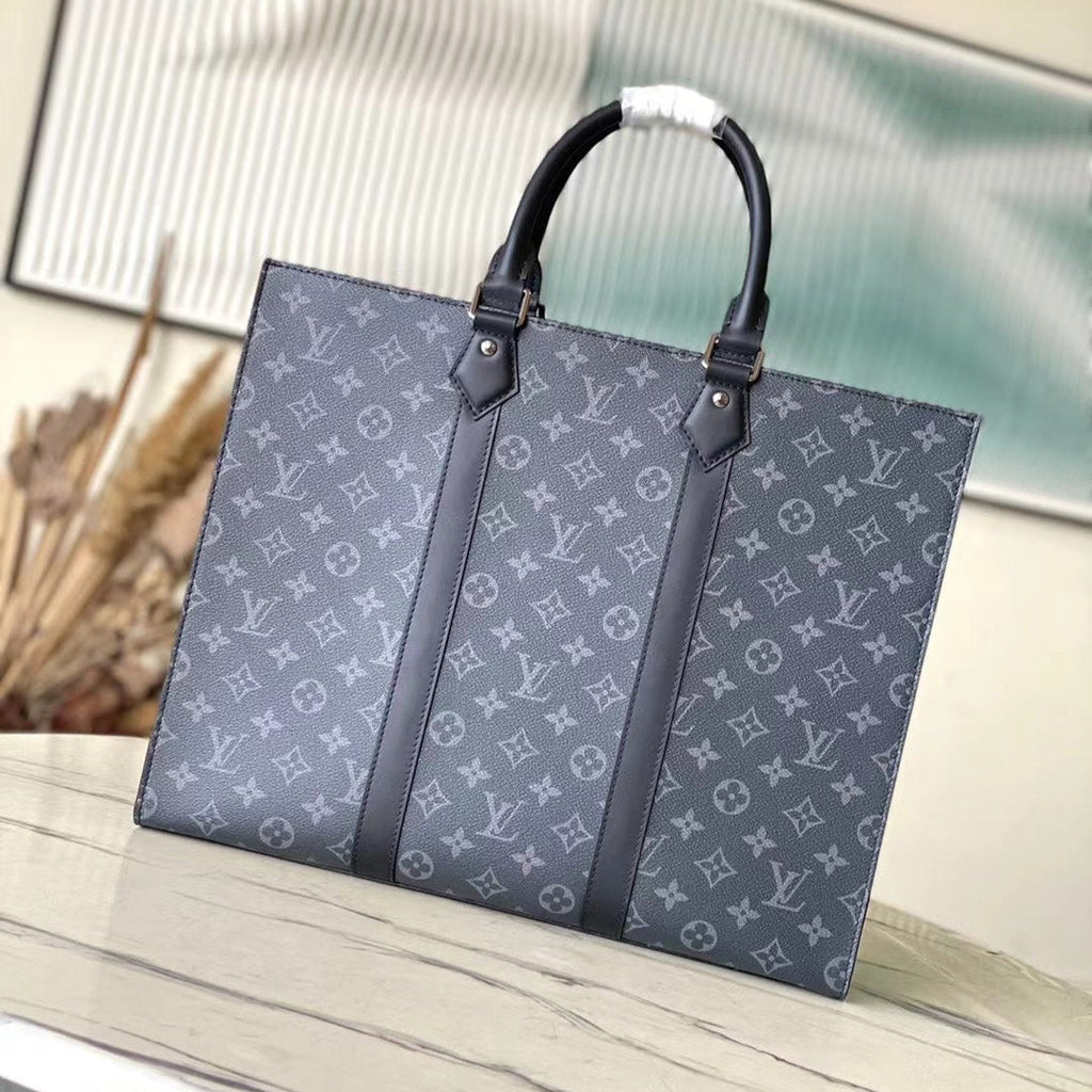 SAC PLAT 24H 41 EN TOILE MONOGRAMME ECLIPSE GRIS FONCÉ