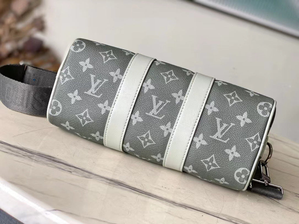 KEEPALL BANDOULIÈRE 25 EN TOILE GRIS MONOGRAMME DÉGRADÉ