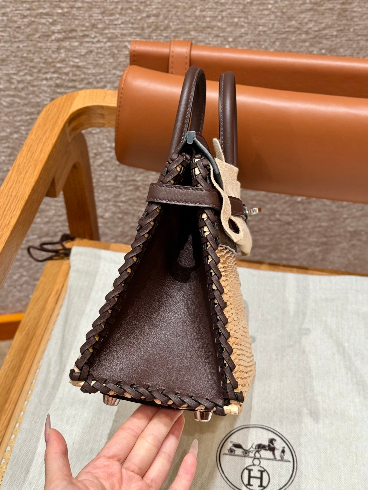 HM バーキン 25 cm ピクニック チョコレート バンブー＆ラタン