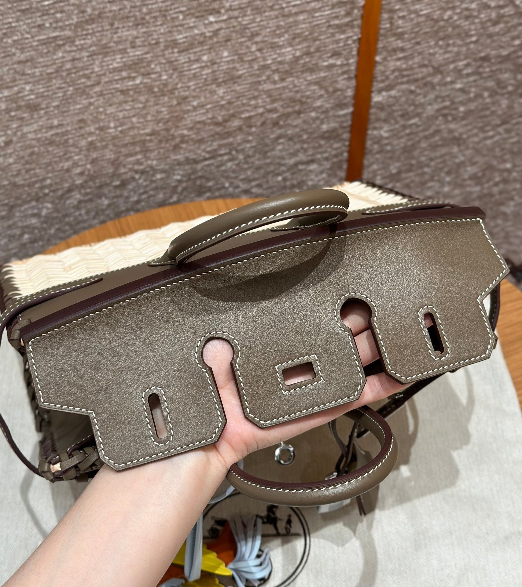 HM バーキン 25 cm ピクニック オリーブ バンブー＆ラタン