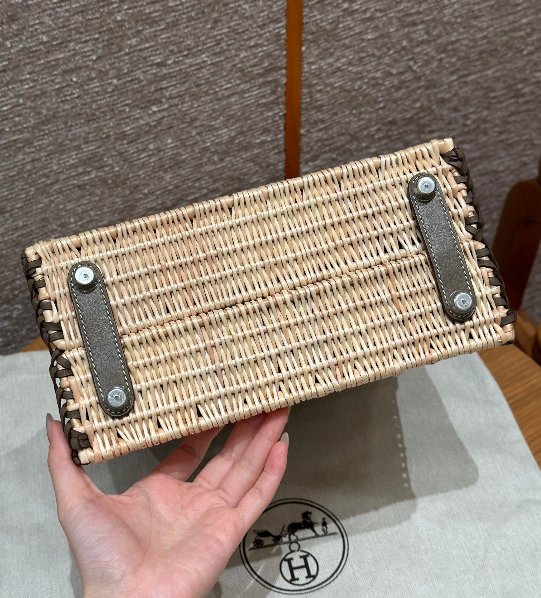 HM バーキン 25 cm ピクニック オリーブ バンブー＆ラタン