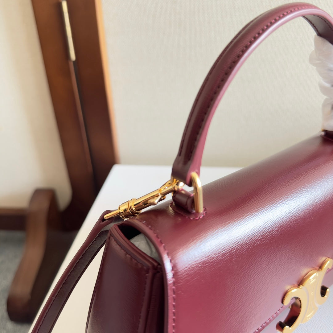 CELIN TEEN LOLA 20 DARK RED CALFSKIN