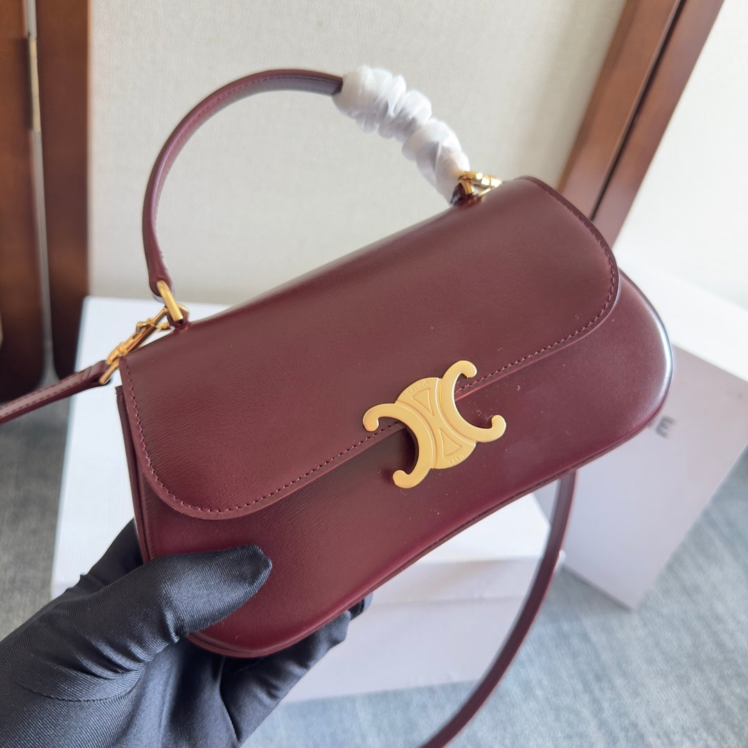 CELIN TEEN LOLA 20 DARK RED CALFSKIN