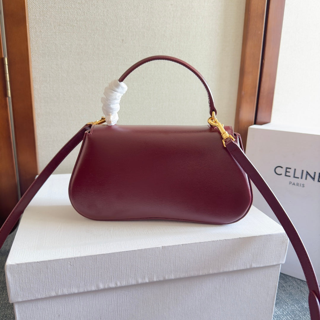 CELIN TEEN LOLA 20 DARK RED CALFSKIN