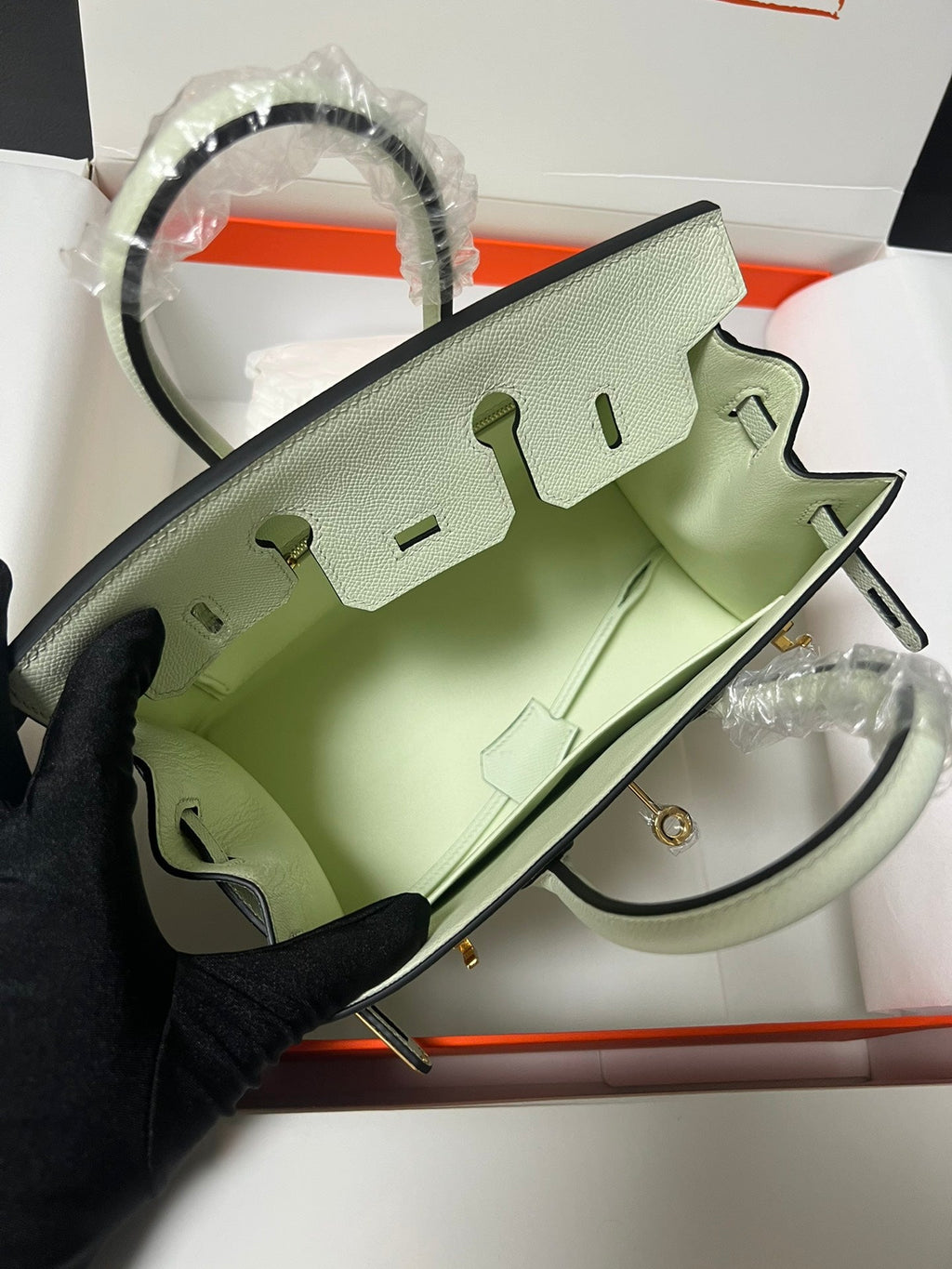 HM BIRKIN SELLIER VERT FIZZ CUIR EPSOM QUINCAILLERIE DORÉ