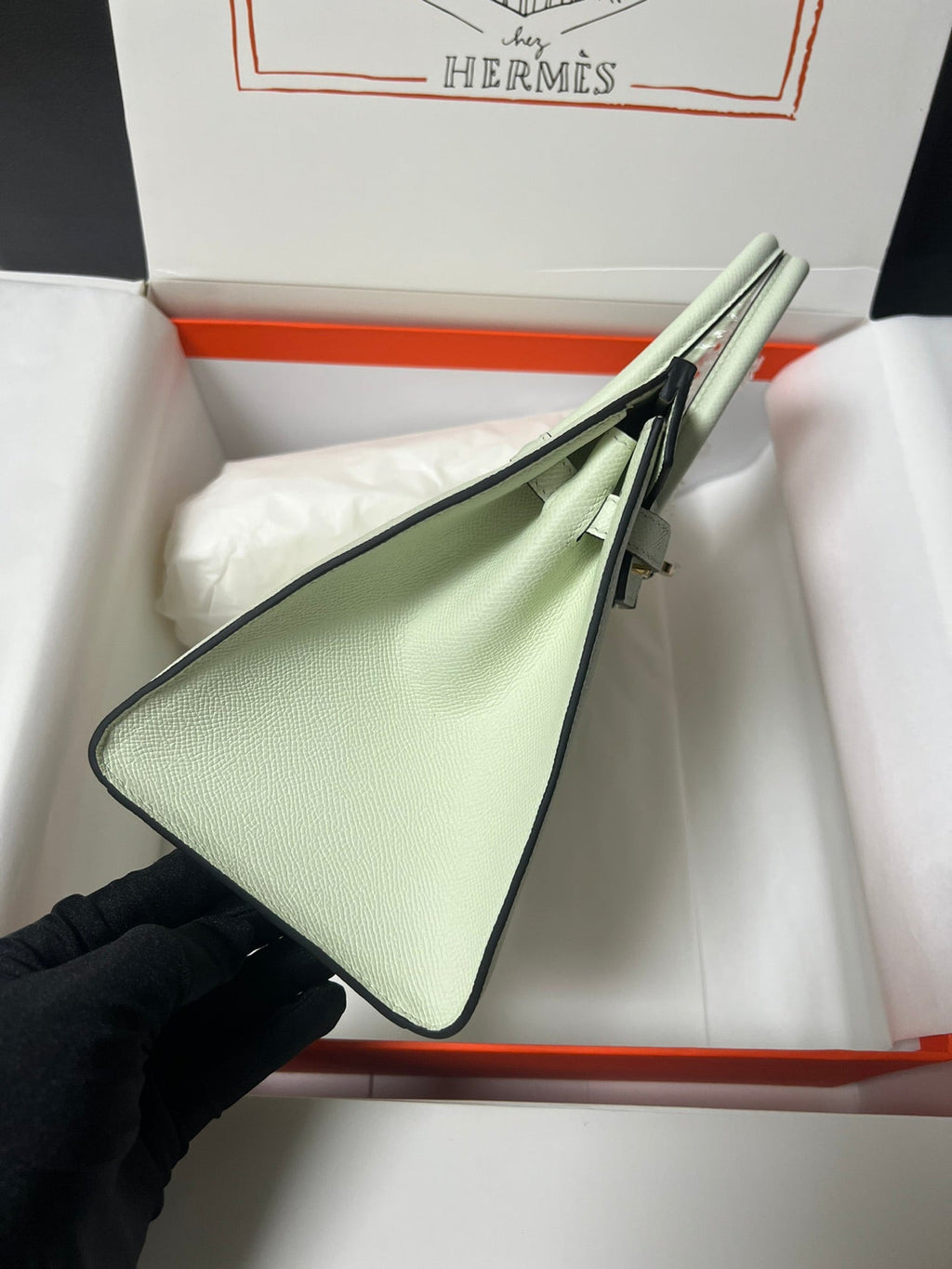 HM BIRKIN SELLIER VERT FIZZ CUIR EPSOM QUINCAILLERIE DORÉ