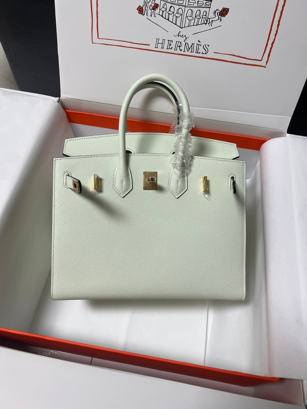 HM BIRKIN SELLIER VERT FIZZ CUIR EPSOM QUINCAILLERIE DORÉ