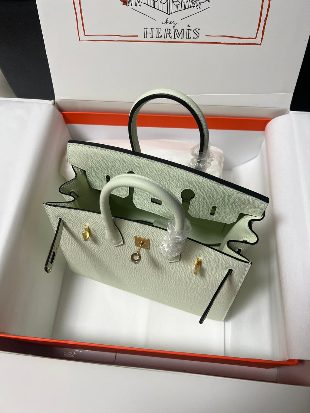 HM BIRKIN SELLIER VERT FIZZ CUIR EPSOM QUINCAILLERIE DORÉ