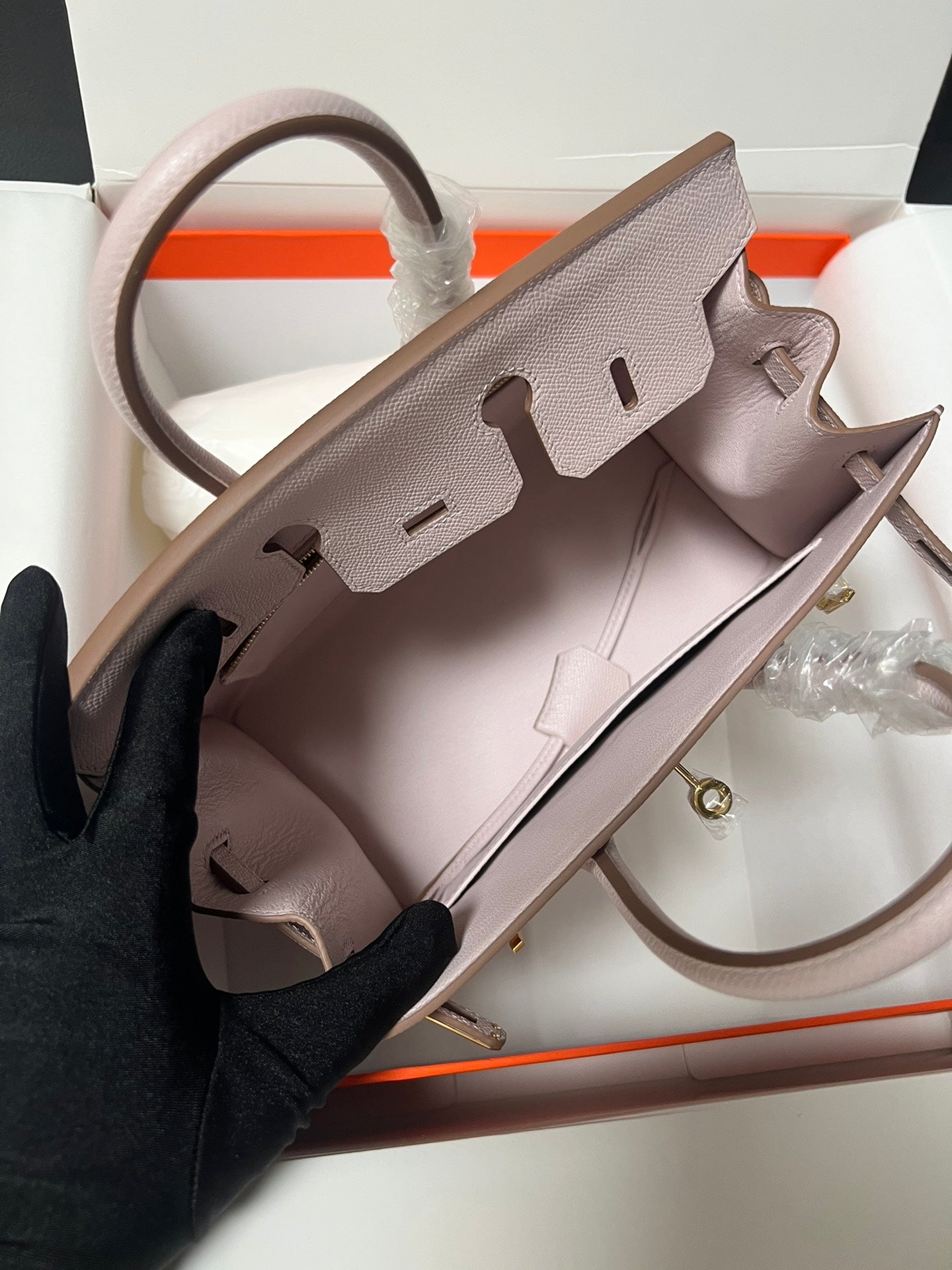 HM BIRKIN SELLIER CUIR EPSOM ROSE CLAIR QUINCAILLERIE DORÉ