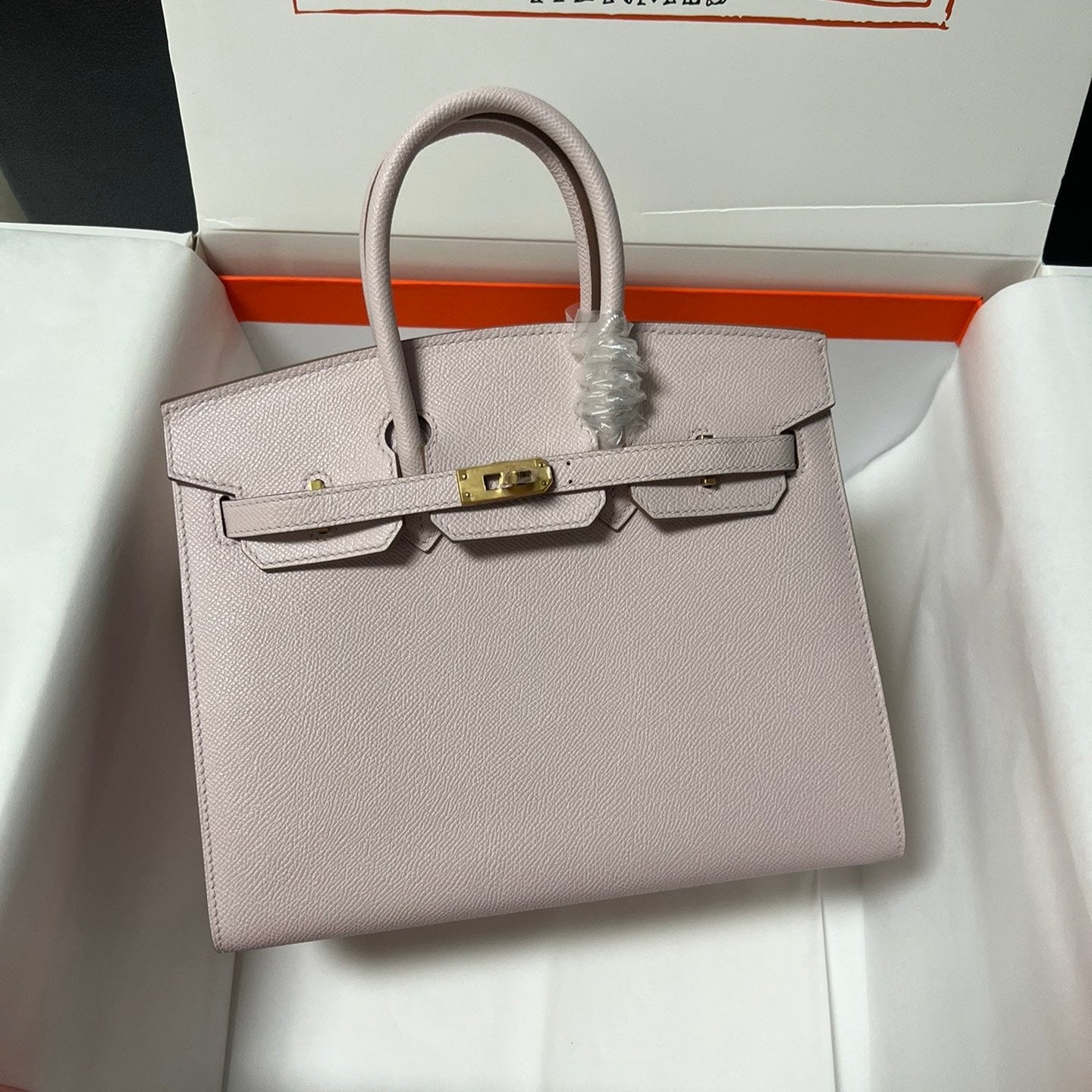 HM BIRKIN SELLIER CUIR EPSOM ROSE CLAIR QUINCAILLERIE DORÉ