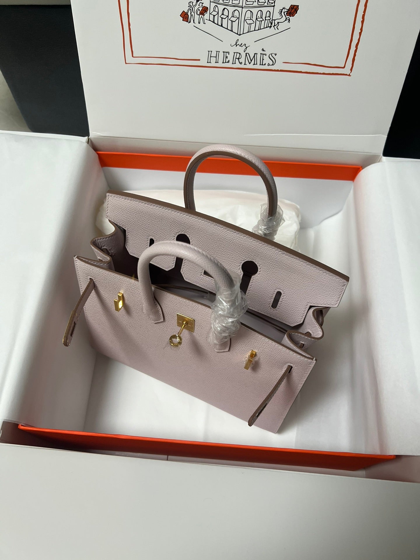HM BIRKIN SELLIER CUIR EPSOM ROSE CLAIR QUINCAILLERIE DORÉ
