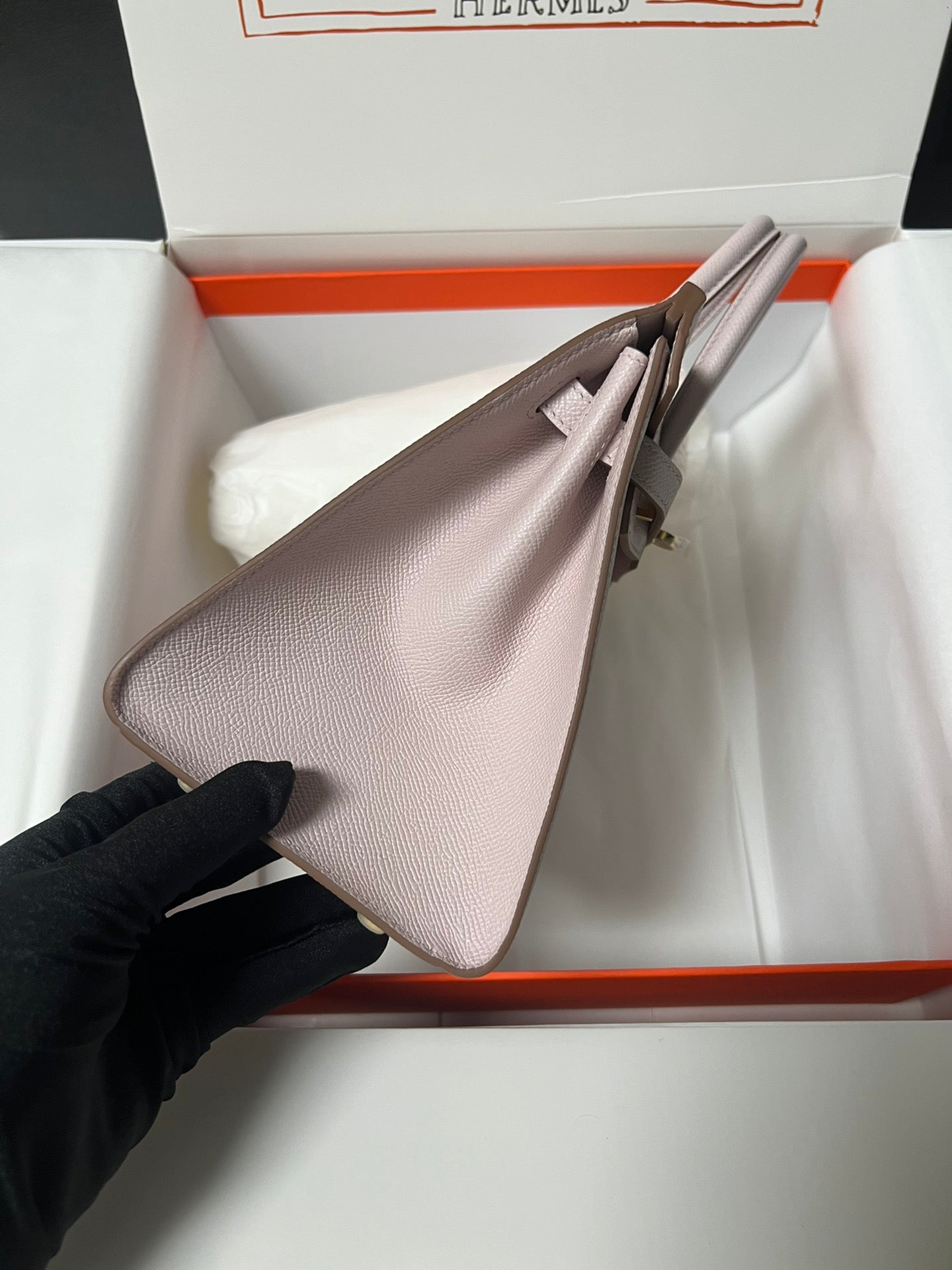 HM BIRKIN SELLIER CUIR EPSOM ROSE CLAIR QUINCAILLERIE DORÉ
