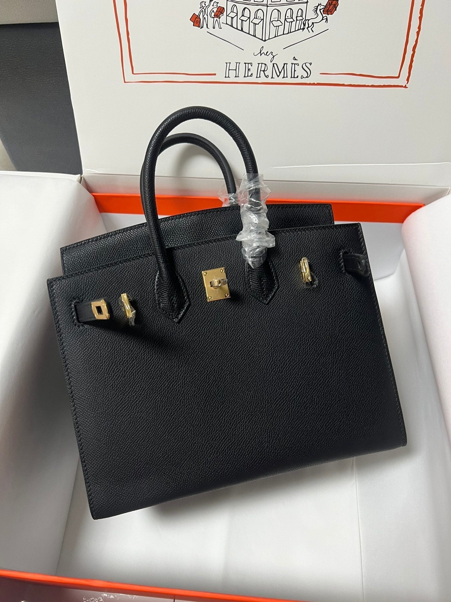 HM BIRKIN SELLIER CUIR EPSOM NOIR QUINCAILLERIE DORÉ