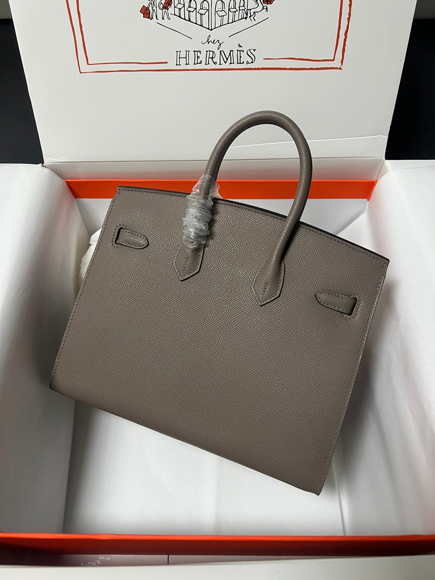 HM BIRKIN SELLIER ÉTAIN CUIR EPSOM QUINCAILLERIE DORÉ