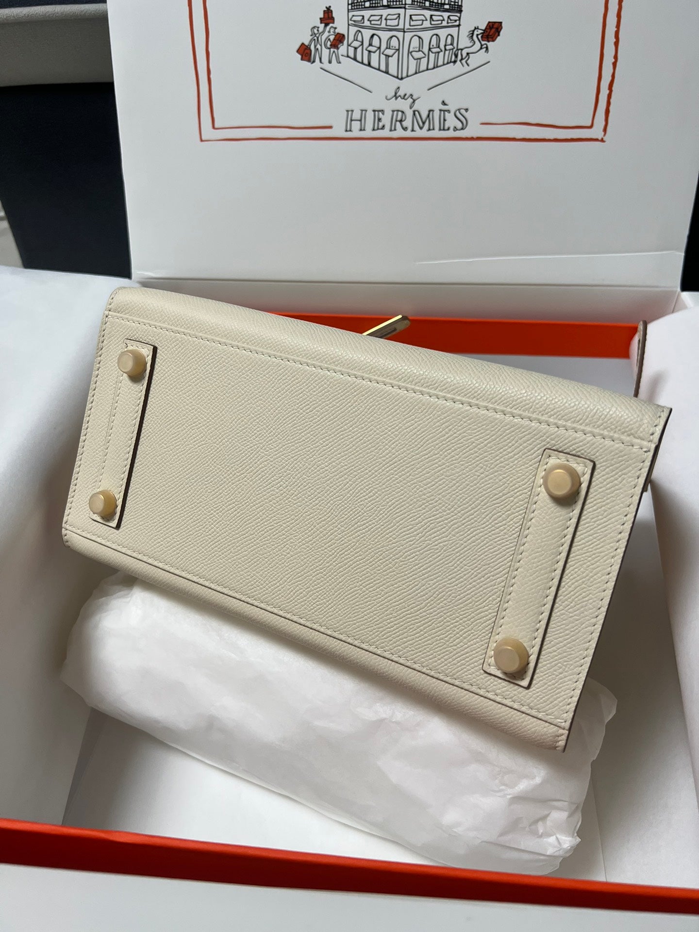 HM BIRKIN SELLIER CUIR EPSOM CRÈME QUINCAILLERIE DORÉ