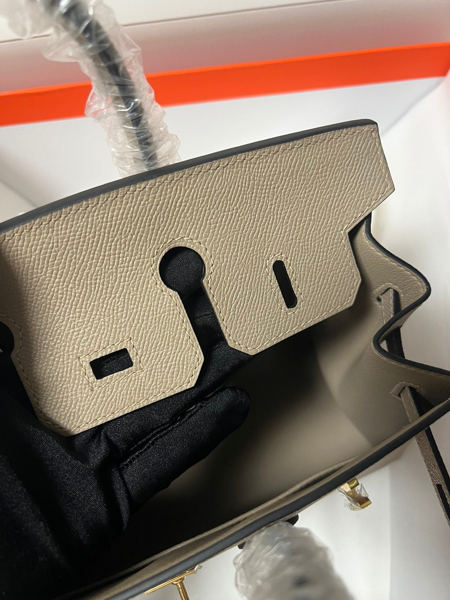 HM BIRKIN SELLIER ÉTOUPÉ CUIR EPSOM GRIS QUINCAILLERIE DORÉ