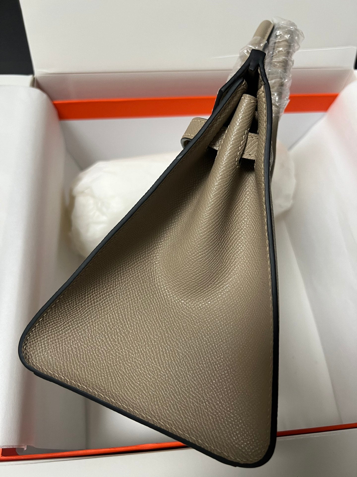 HM BIRKIN SELLIER ÉTOUPÉ CUIR EPSOM GRIS QUINCAILLERIE DORÉ