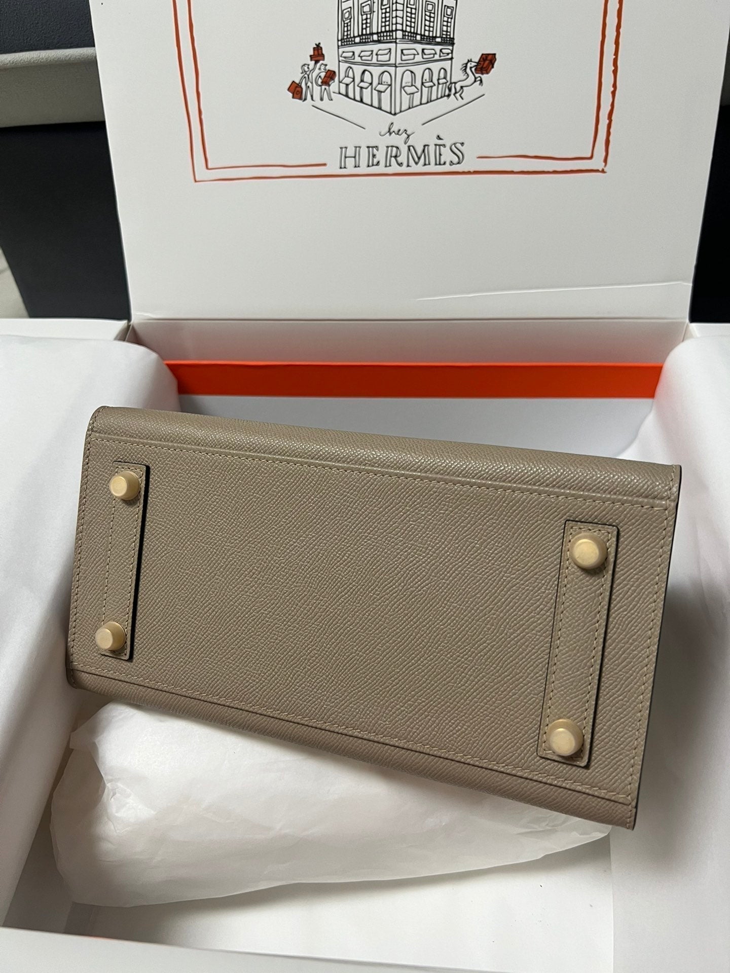 HM BIRKIN SELLIER ÉTOUPÉ CUIR EPSOM GRIS QUINCAILLERIE DORÉ