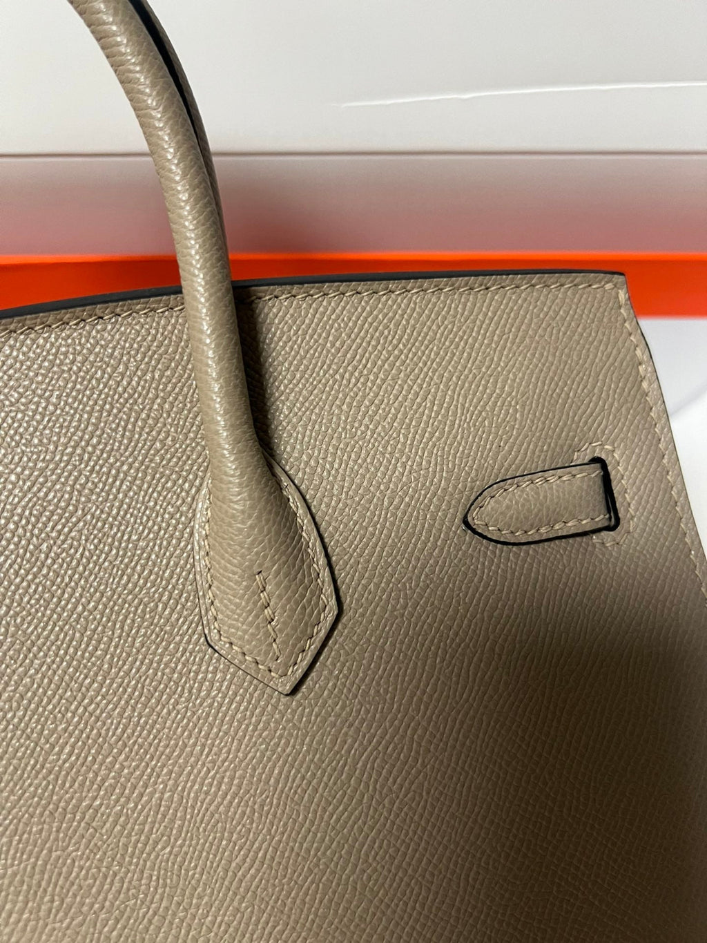 HM BIRKIN SELLIER ÉTOUPÉ CUIR EPSOM GRIS QUINCAILLERIE DORÉ