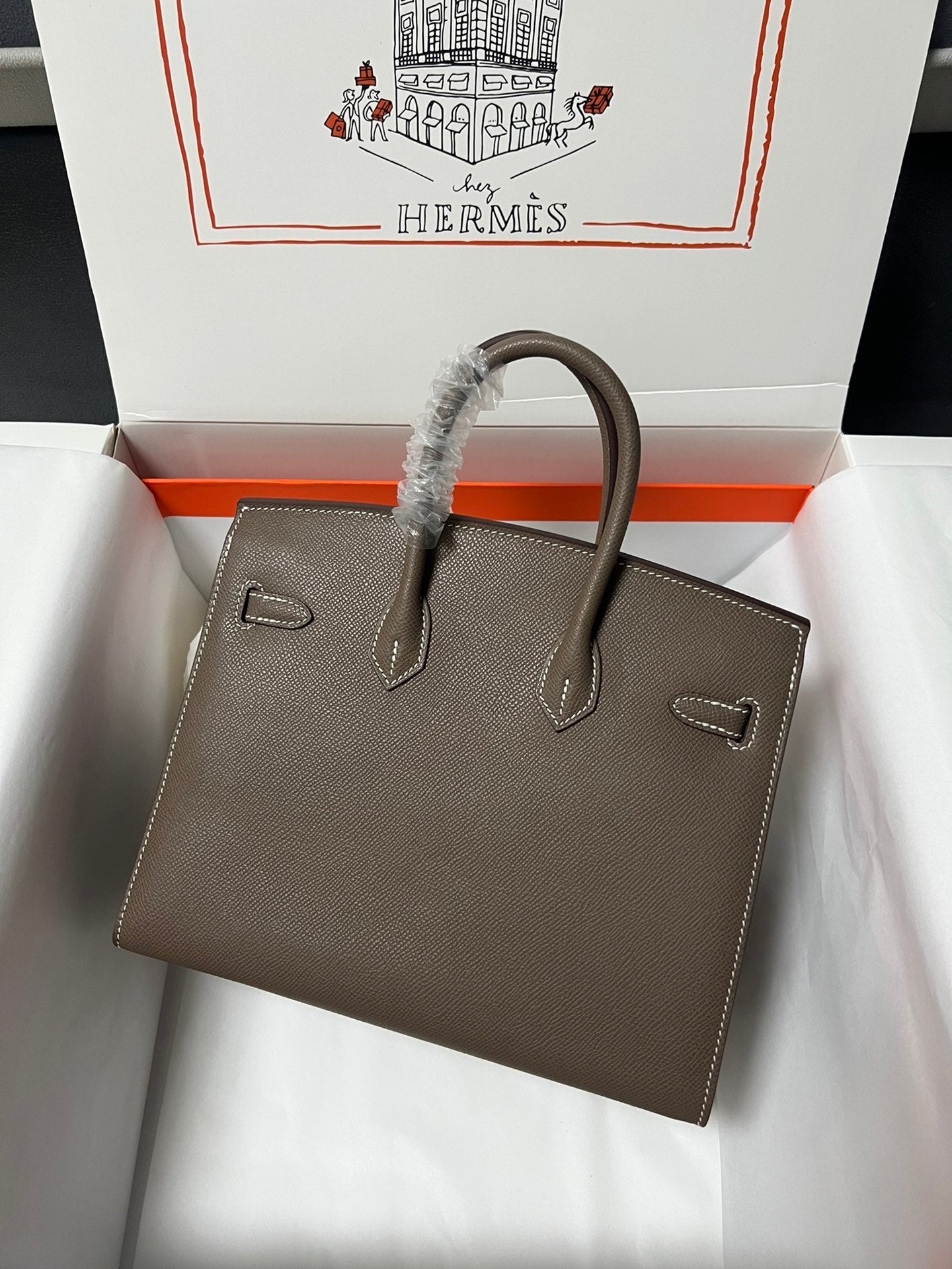 HM BIRKIN SELLIER VERT DE GRIS CUIR EPSOM QUINCAILLERIE DORÉ