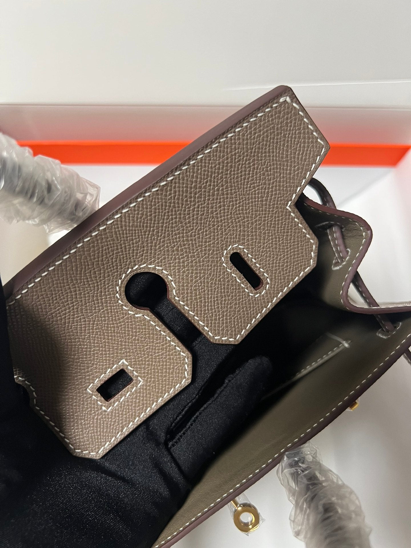 HM BIRKIN SELLIER VERT DE GRIS CUIR EPSOM QUINCAILLERIE DORÉ