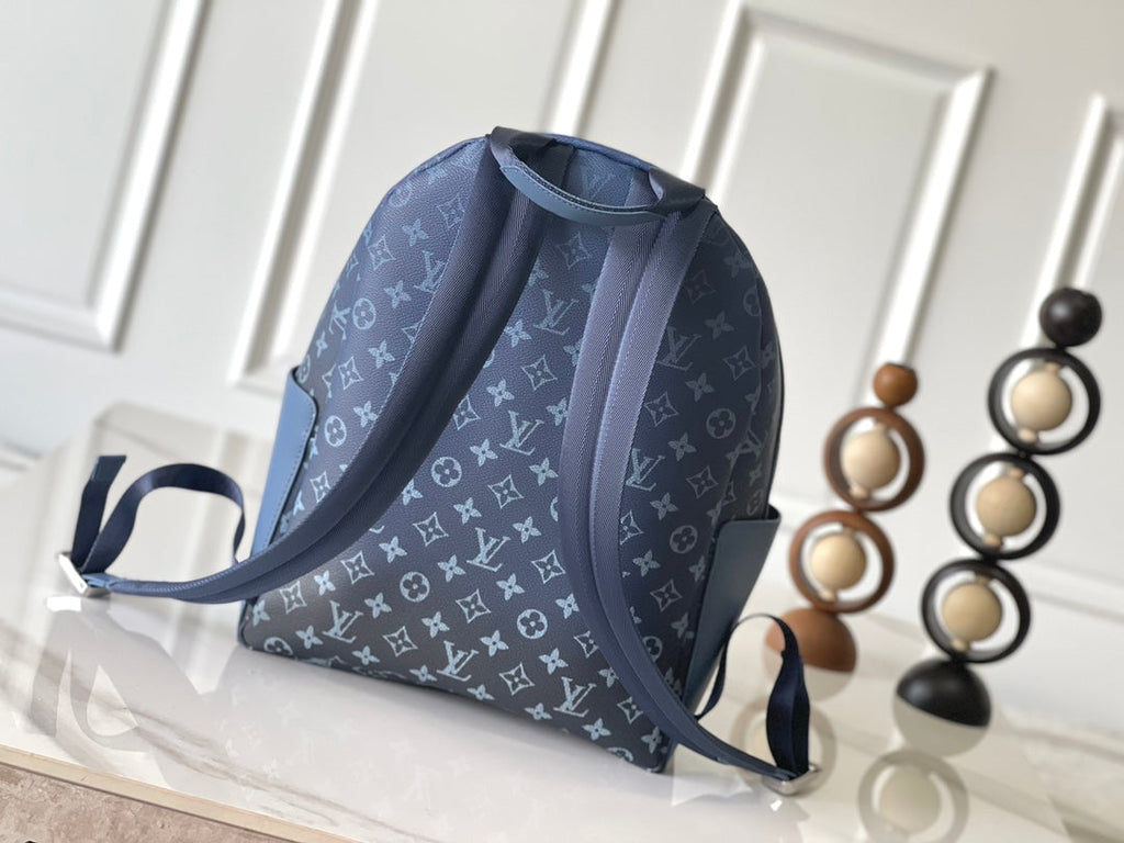 SAC À DOS DISCOVERY PM 38 TOILE DÉGRADÉE MONOGRAMME BLEU ÉGÉEN ET NOIR