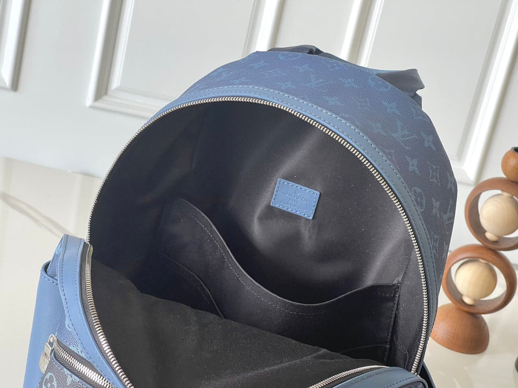 SAC À DOS DISCOVERY PM 38 TOILE DÉGRADÉE MONOGRAMME BLEU ÉGÉEN ET NOIR