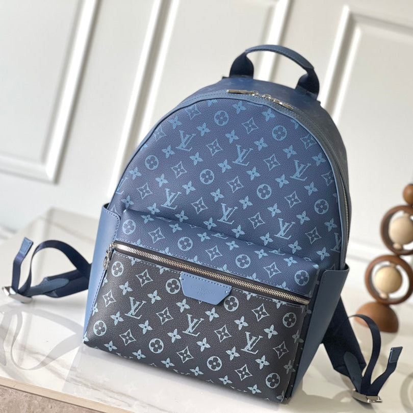 SAC À DOS DISCOVERY PM 38 TOILE DÉGRADÉE MONOGRAMME BLEU ÉGÉEN ET NOIR