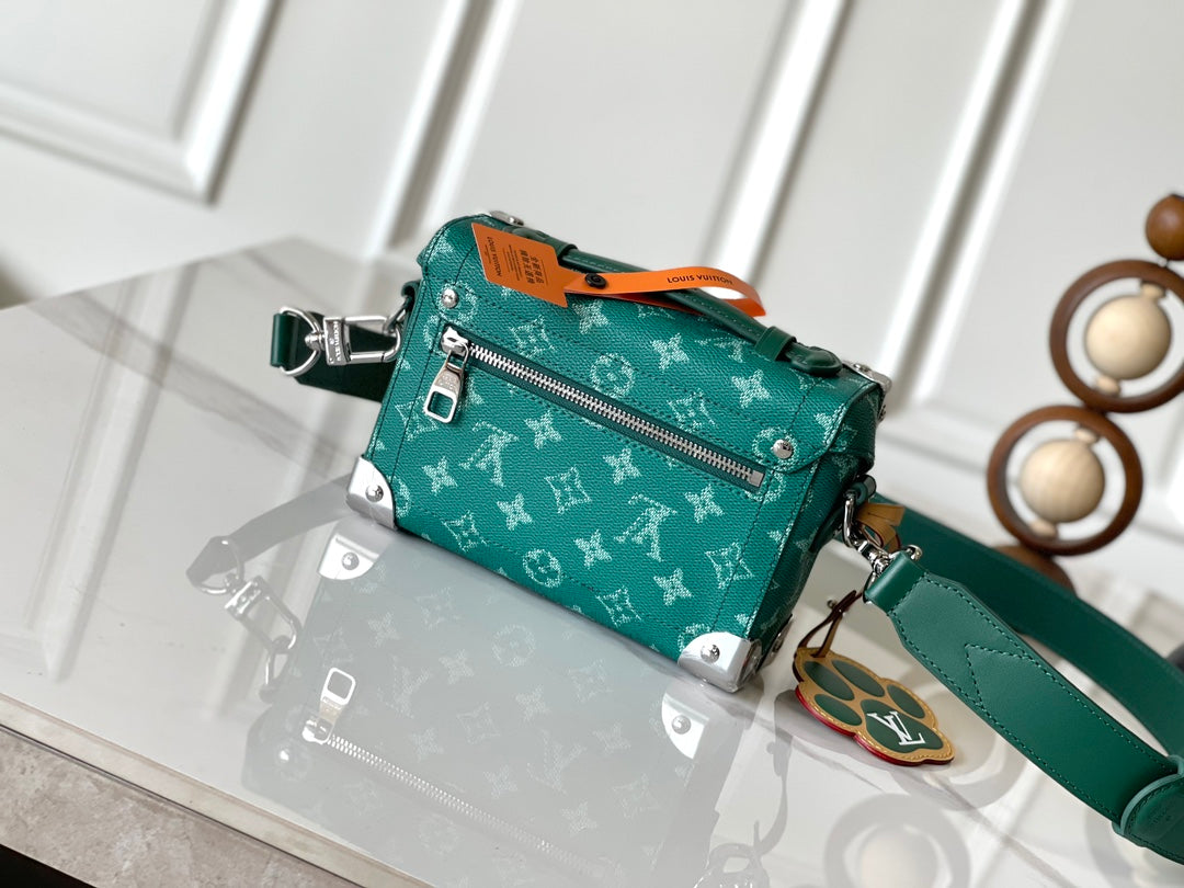 SOUL TRUNK 19 EN TOILE VERT MONOGRAMME HERITAGE QUINCAILLERIE ARGENTÉE