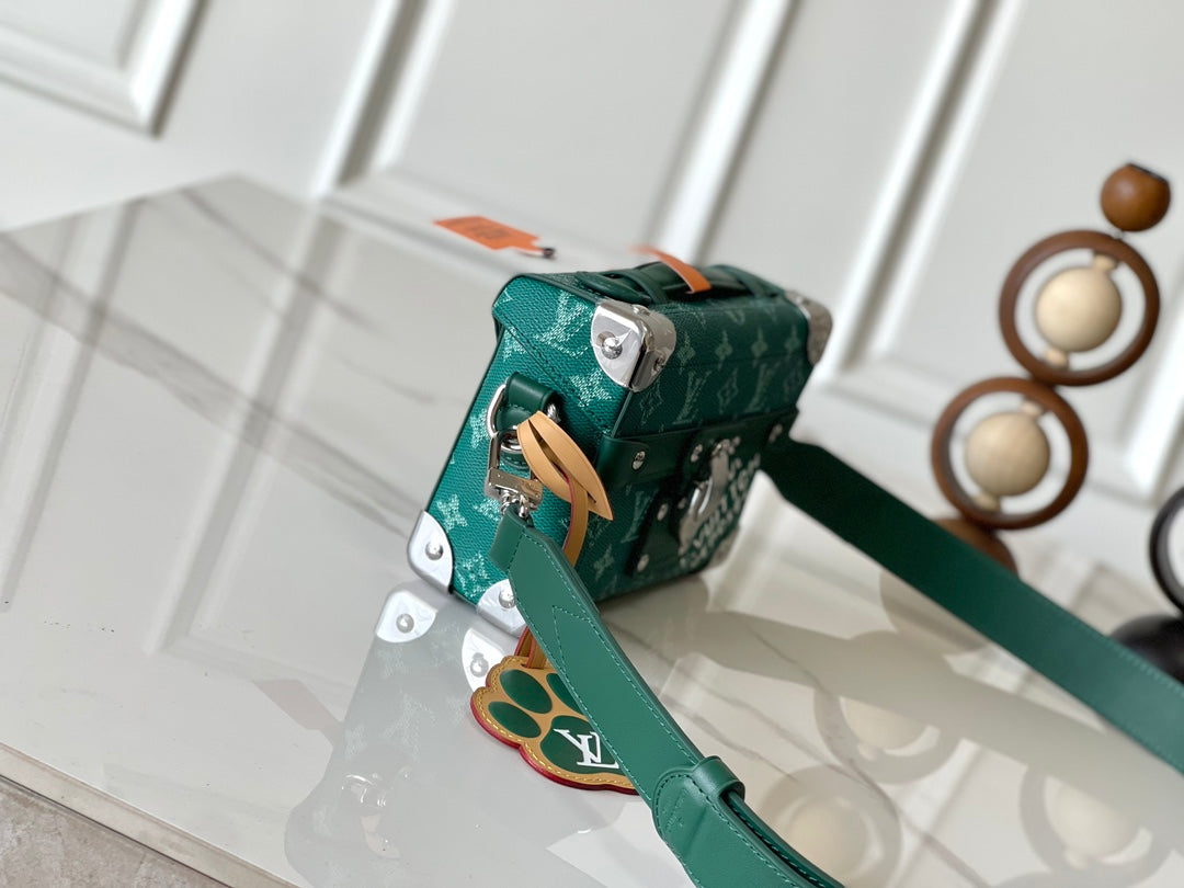 SOUL TRUNK 19 EN TOILE VERT MONOGRAMME HERITAGE QUINCAILLERIE ARGENTÉE