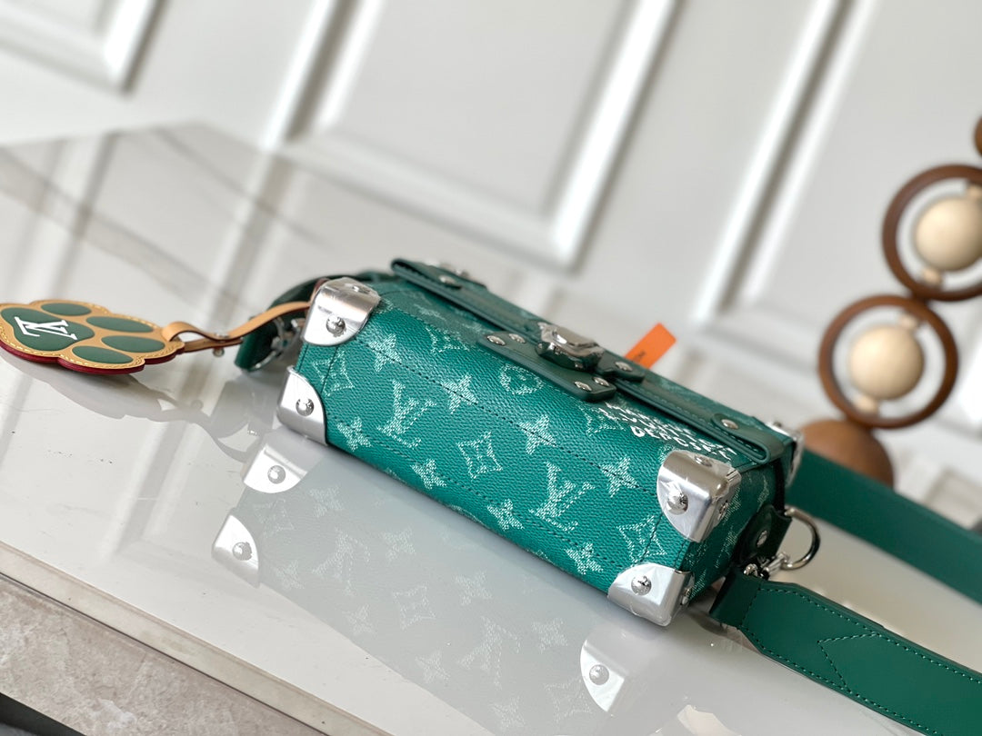SOUL TRUNK 19 EN TOILE VERT MONOGRAMME HERITAGE QUINCAILLERIE ARGENTÉE