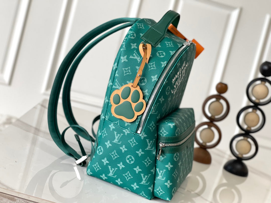 SAC À DOS DISCOVERY 38 EN TOILE HERITAGE MONOGRAMME VERTE