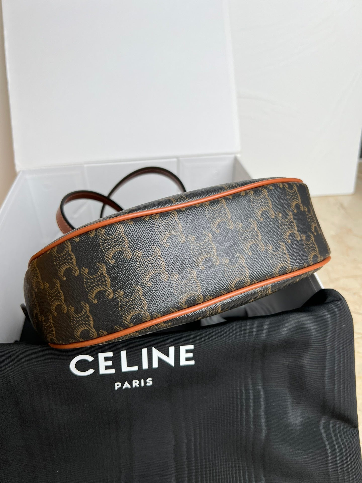 PETITE HELOISE 23CM CUIR TRIOMPHE TOILE VEAU MARRON
