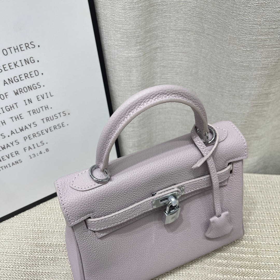 HM KELLY 25CM MAUVE PALE PINK TOGO LEATHER SILVER HARDWARE