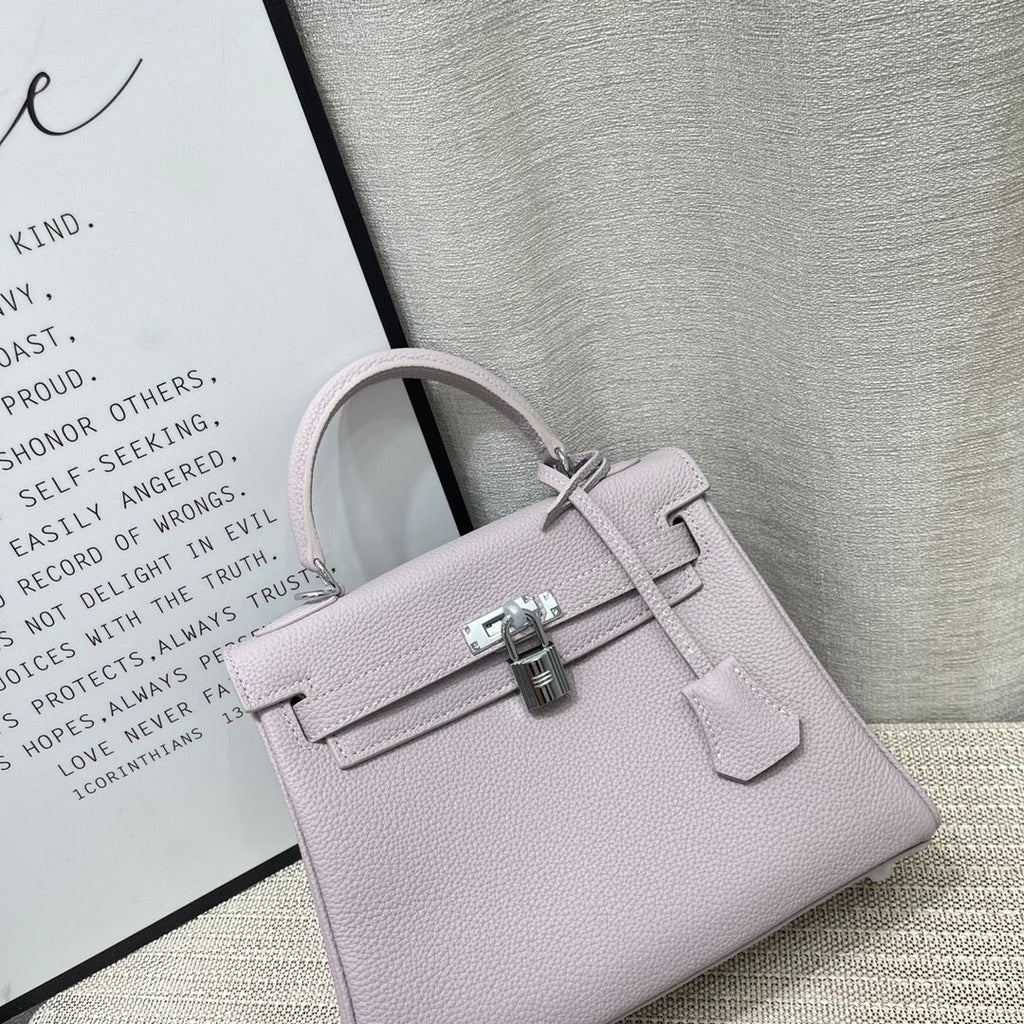 HM KELLY 25CM MAUVE PALE PINK TOGO LEATHER SILVER HARDWARE