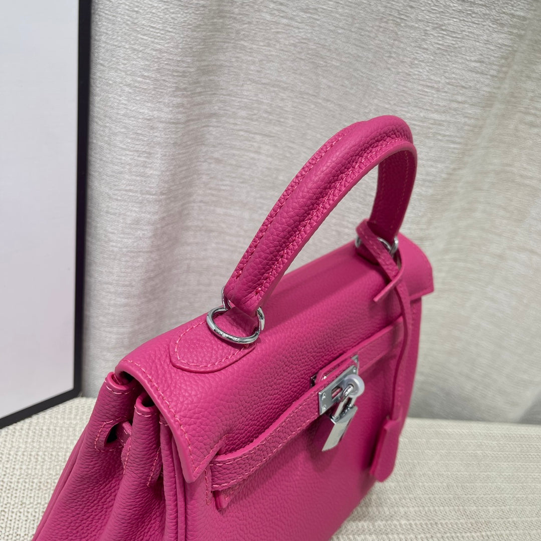 HM KELLY 25CM ROSE MEXIQUE TOGO CUIR QUINCAILLERIE DORÉ