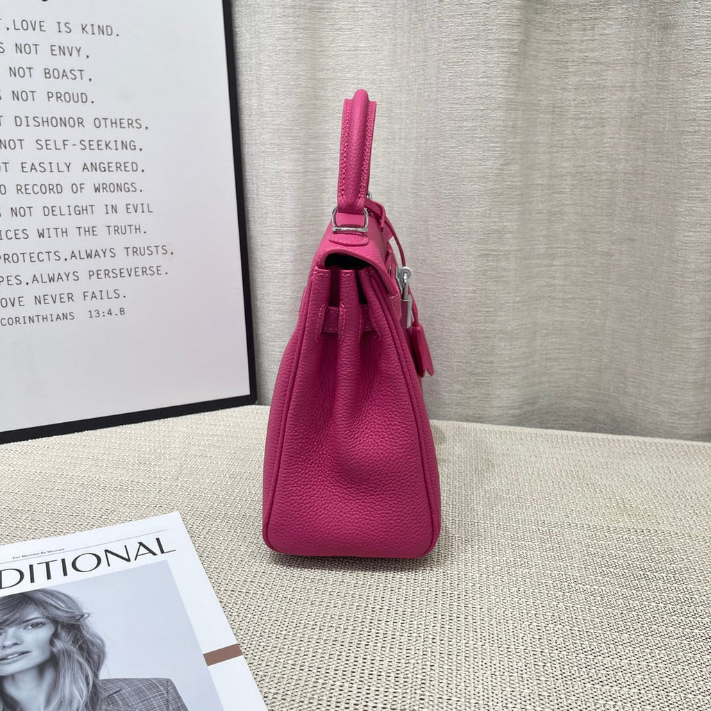 HM KELLY 25CM ROSE MEXIQUE TOGO CUIR QUINCAILLERIE DORÉ