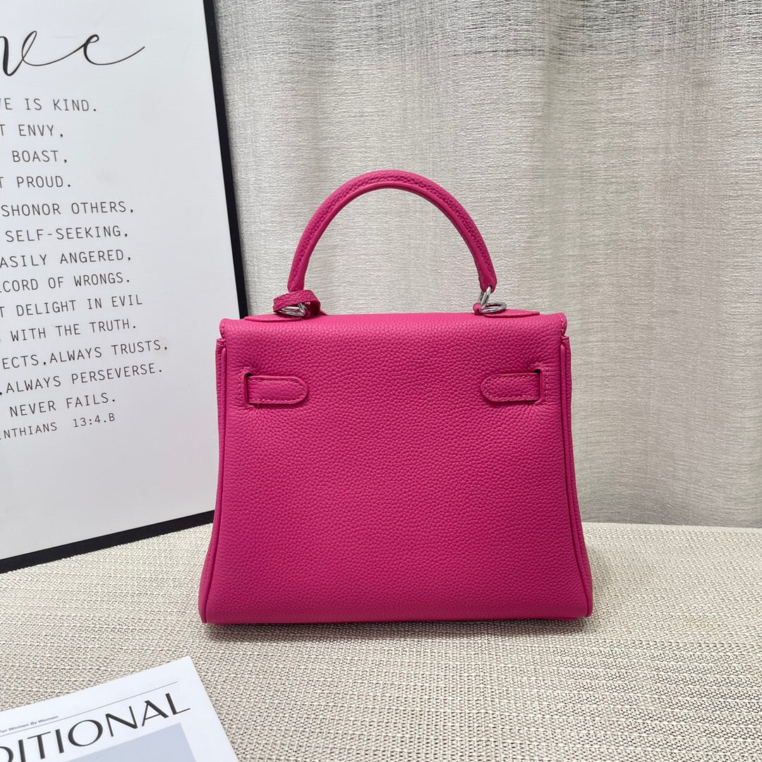HM KELLY 25CM ROSE MEXIQUE TOGO CUIR QUINCAILLERIE DORÉ