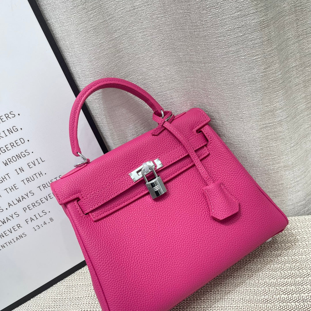 HM KELLY 25CM ROSE MEXIQUE TOGO CUIR QUINCAILLERIE DORÉ