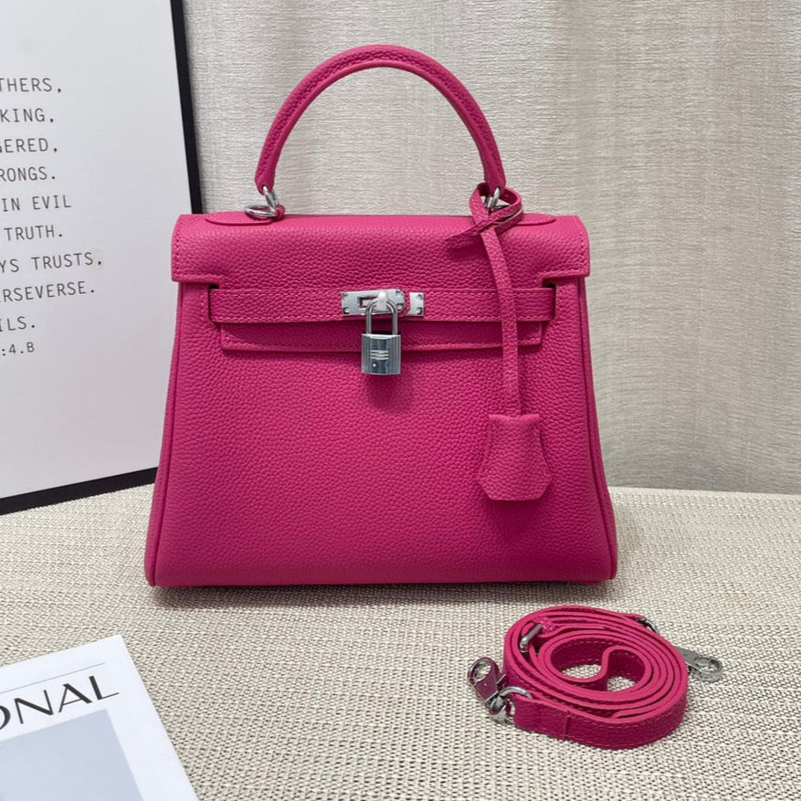 HM KELLY 25CM ROSE MEXIQUE TOGO CUIR QUINCAILLERIE DORÉ