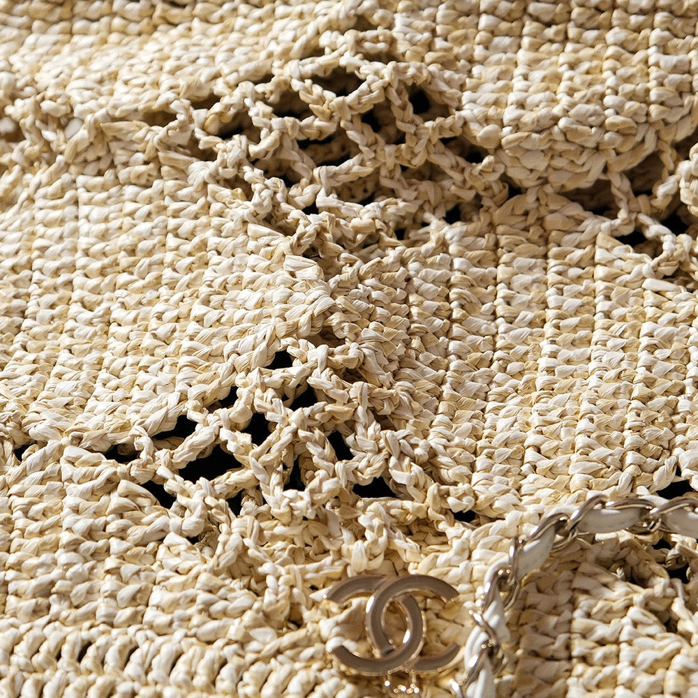 SAC DE PLAGE CC COCO 51CM RAPHIA BEIGE