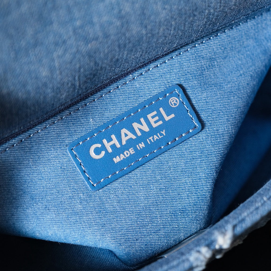 SAC À RABAT 24S 20CM DENIM MATELASSÉ BLEU