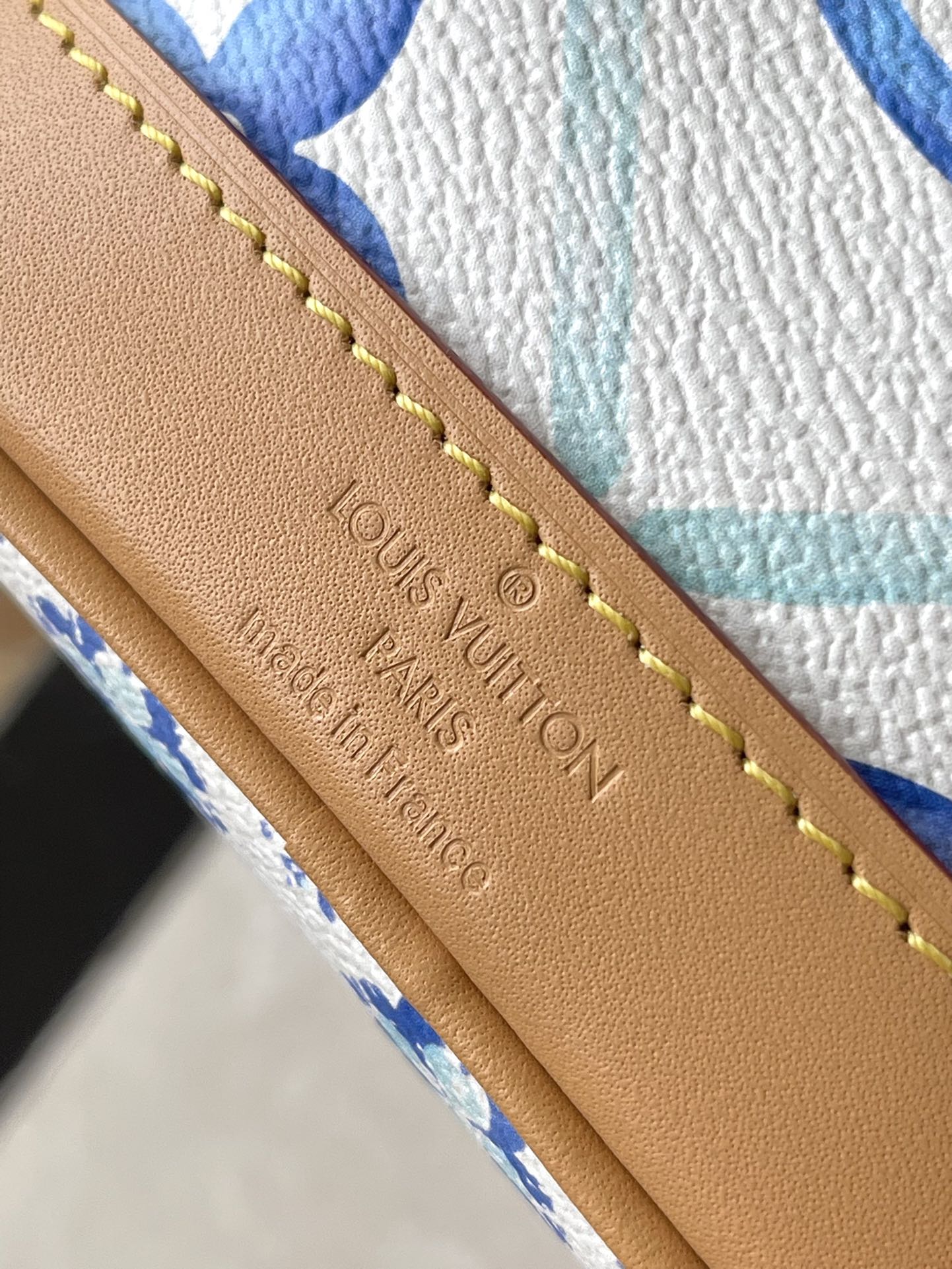 NANO NOÉ 16 EN TOILE À CARREAUX MONOGRAMME BLEU LAGON