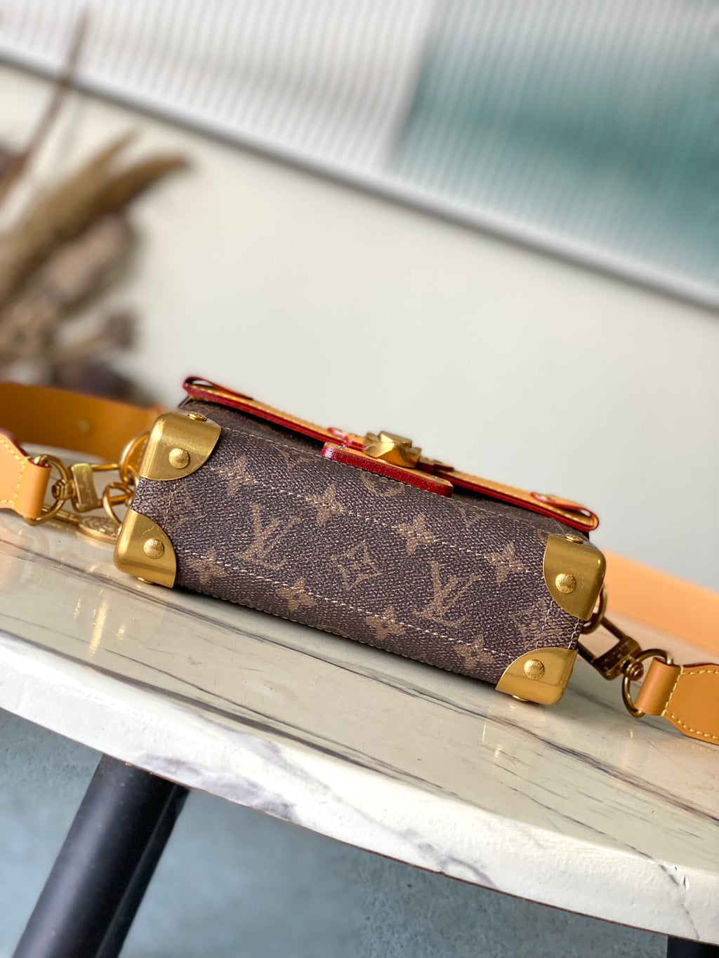 SOUL TRUNK 19 EN TOILE MARRON MONOGRAMME DUST QUINCAILLERIE DORÉ