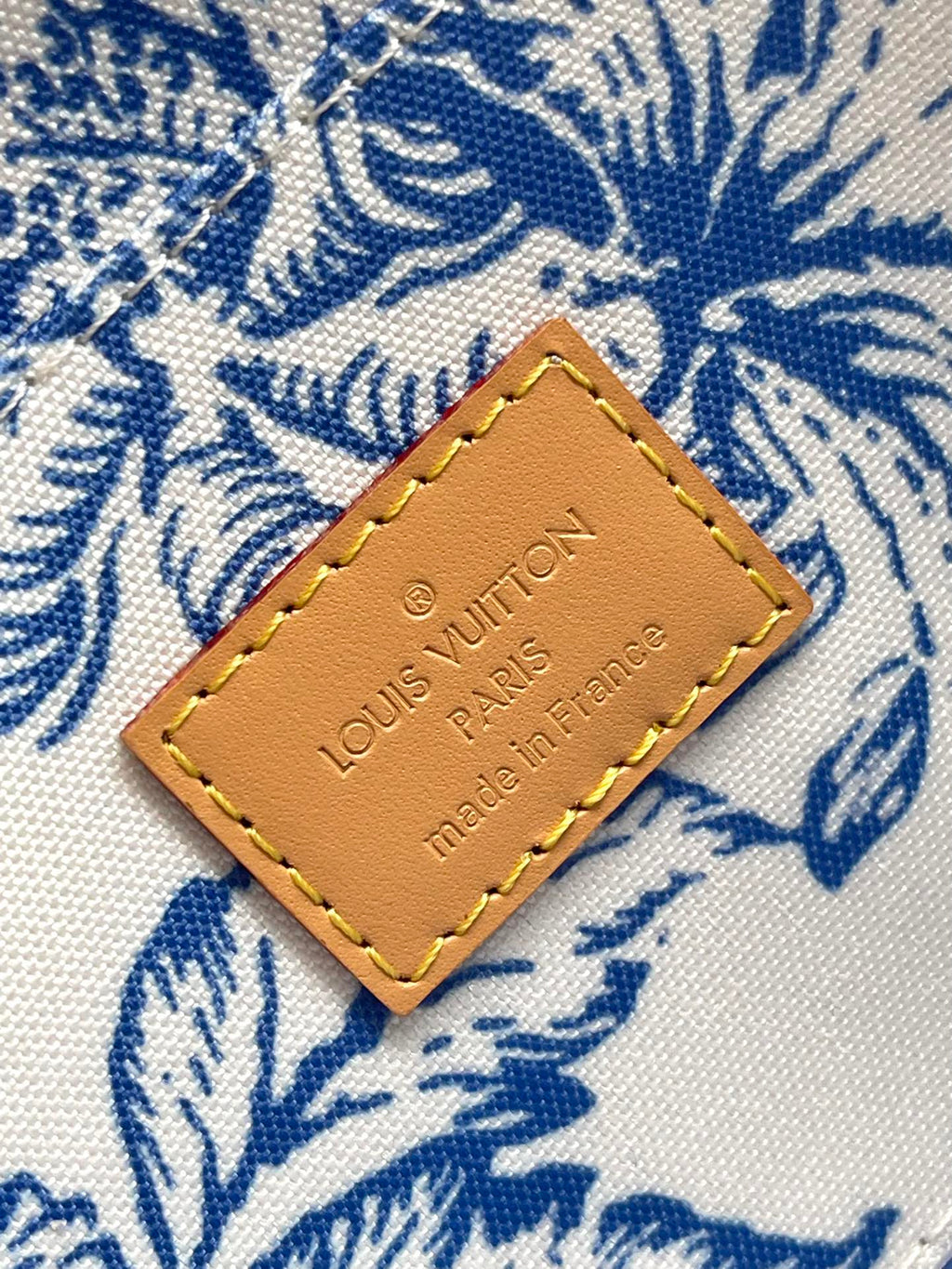 FÉLICIE POCHETTE 21 EN TOILE CARREAUX MONOGRAMME BLEU LAGON