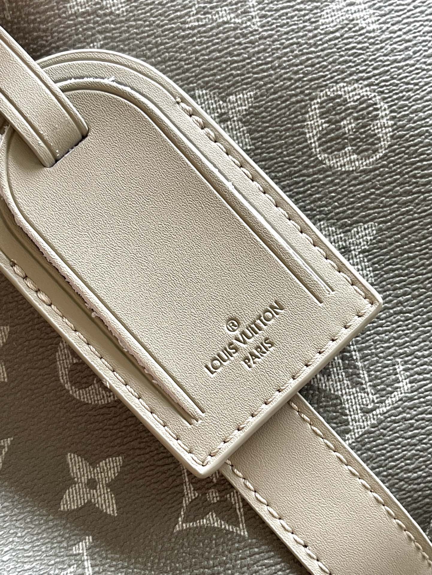 KEEPALL BANDOULIÈRE 45 EN TOILE GRIS DÉGRADÉ MONOGRAMME