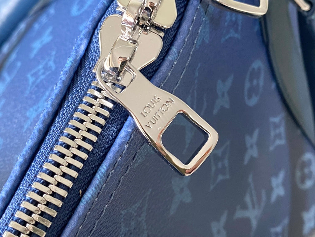 SAC BANDOULIÈRE KEEPALL 55 EN TOILE DÉGRADÉE MONOGRAMME VERT MARINE