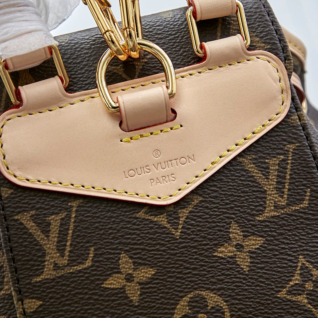 MINI SAC À DOS MONTSOURIS 25 EN TOILE MONOGRAMME MARRON