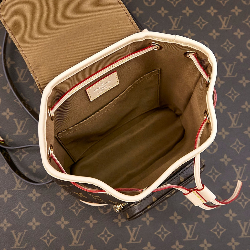 MINI SAC À DOS MONTSOURIS 25 EN TOILE MONOGRAMME MARRON